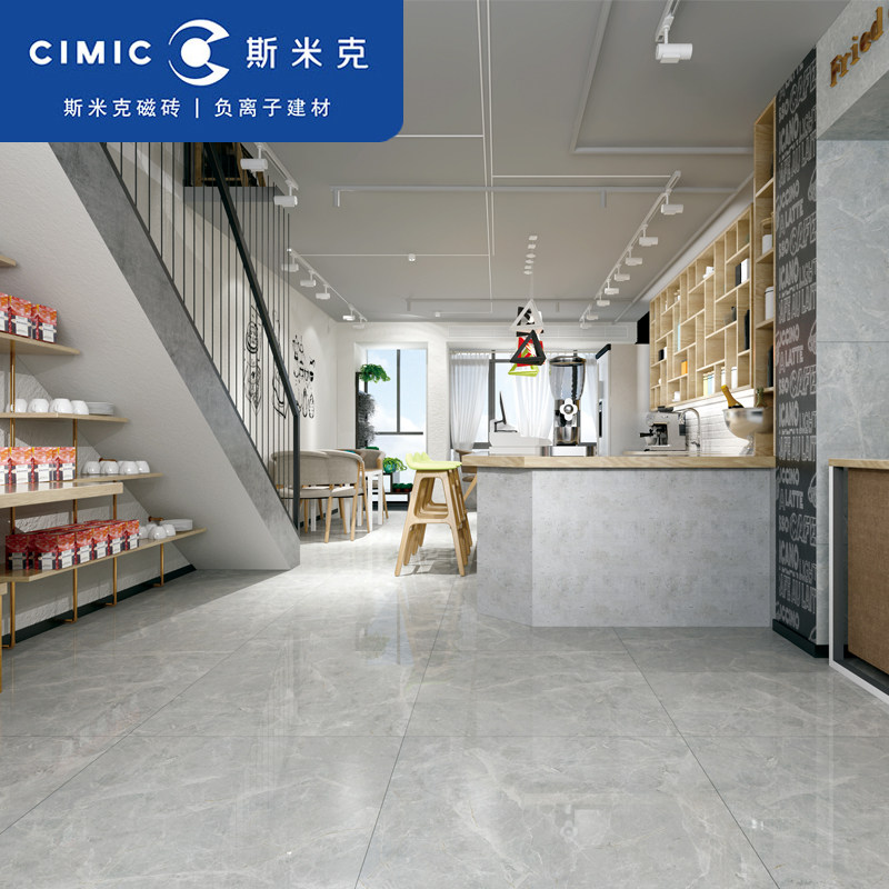 Smick tile full throw glaze dream gray gloss gray imitation stone pattern guest house wall floor universal brick 600 *600