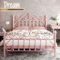 Jinyu Iron Bed Thickened and Reinforced Modern Princess Bed Internet Celebrity 1 8 Meter Double Bed Nordic Single 1 Meter Iron Frame Bed