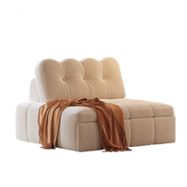 Chazedai Cream Style Puff Sofa Bed Small Apartment Living Room Retractable Dual-Use Multi-Function Leisure Single Sofa