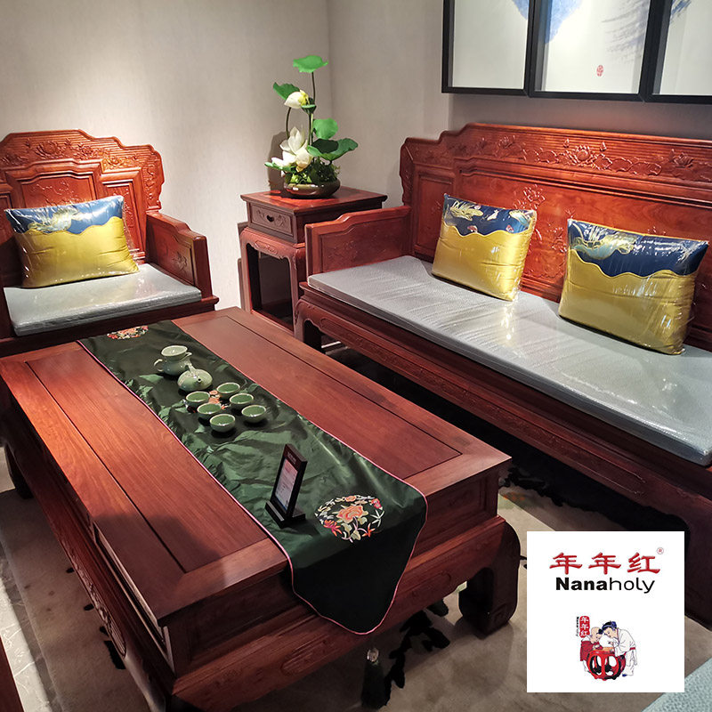 Large fruit purple sandalwood (Pterocarpus macarocarpus) Six pieces of Hochetang Moonlight sofa JY241N