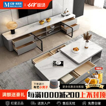 Kaimiao Italian style slate square coffee table retractable storage coffee table TV cabinet combination new slate retractable coffee table