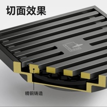 Submarine floor drain odor-proof and insect-proof bathroom all-copper invisible washing machine bathroom shower special