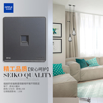 Op switch socket panel type 86 concealed five-hole two-three plug with switch household P07-single network cable (black)