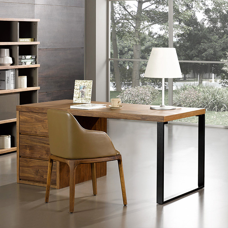 Boou wood language Yichi Noah furniture North American black walnut desk combination small apartment storage study computer desk