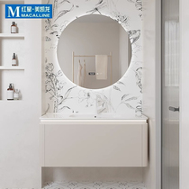 TOTGG modern minimalist cream style bathroom cabinet combination washstand bathroom ceramic integrated hand wash basin