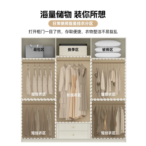 协和安 Настройте дверь в верхнюю 60 см в глубине гардеробной домашней спальню.