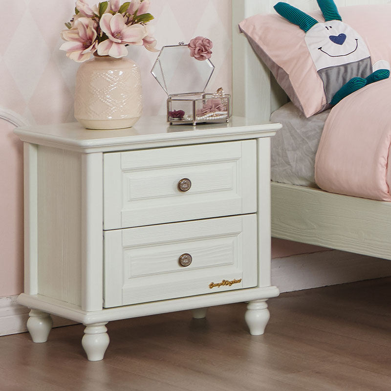 Songbu Kingdom Children's furniture aristocratic series Finns Pinewood Bed Head Cabinet Ivory White SP-A-GB027) Summer Harbor