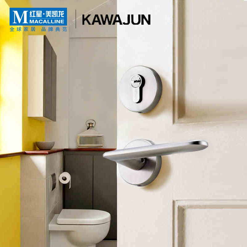 Japan imports KAWAJUN river lock mute lock indoor home Stainless Steel Door Lock Make-up Room Windproof R-05
