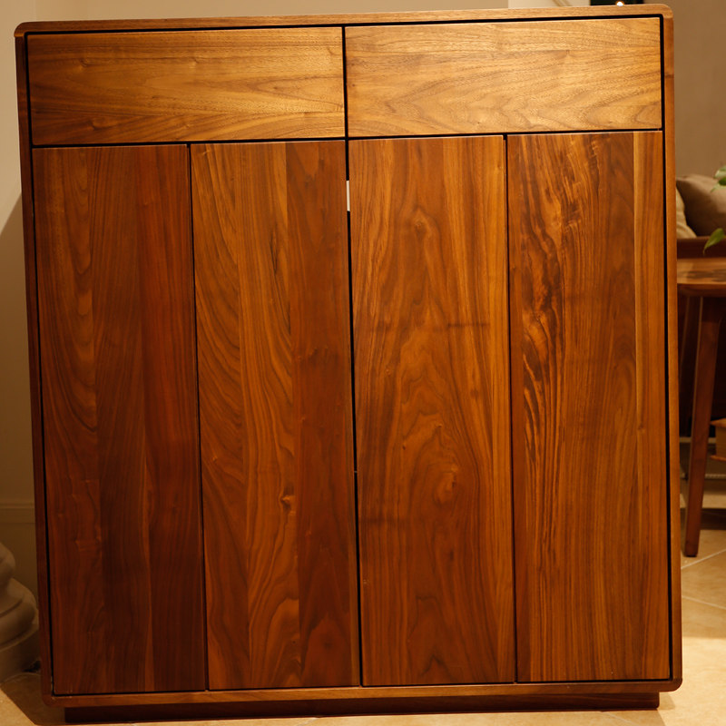 Top 100 furniture Xindeburg shoe cabinet 9Z505930*368*1025mm black walnut rubber wood brown