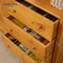 Ximengbao solid wood bookcase bookshelf pine wood childrens bookcase simple modern open storage cabinet with drawers