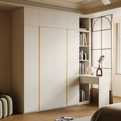 Muyue уровень E0, индивидуальный шкаф, современный минималистичный дом, спальня, кремовый стиль, плоская дверь, одна дверь наверх, большой шкаф