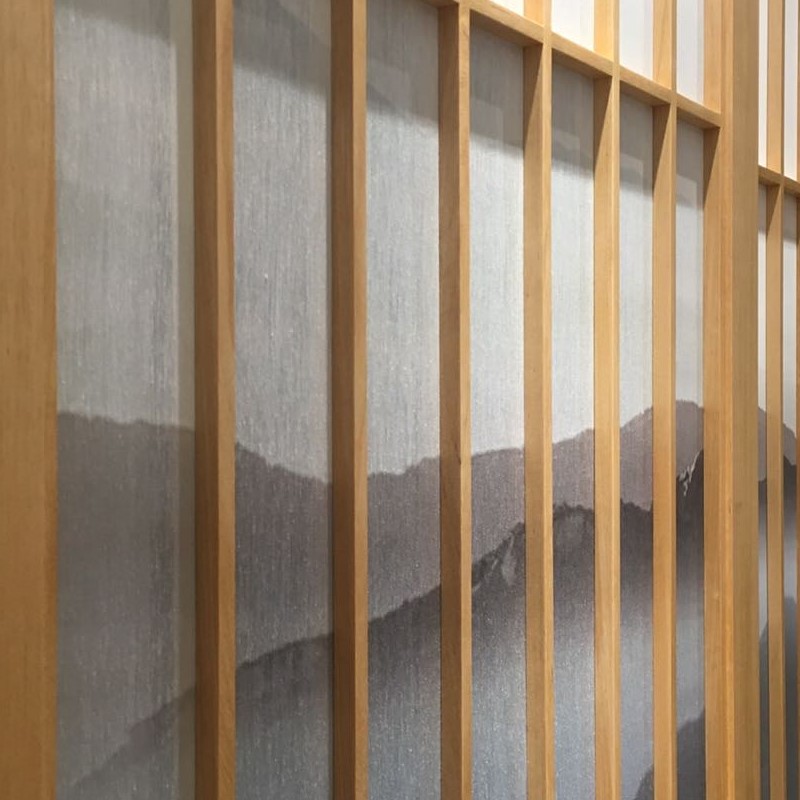 Bai Mu Tang pure solid wood whole house custom Chinese Japanese style lattice sliding door BMT-X-23