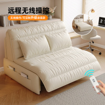 Jinyu smart electric leather sofa bed multi-functional living room study small apartment single and double foldable sofa bed