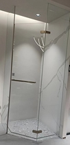 Furui shower room brushed golden glass flat door long hinge thick and elegant