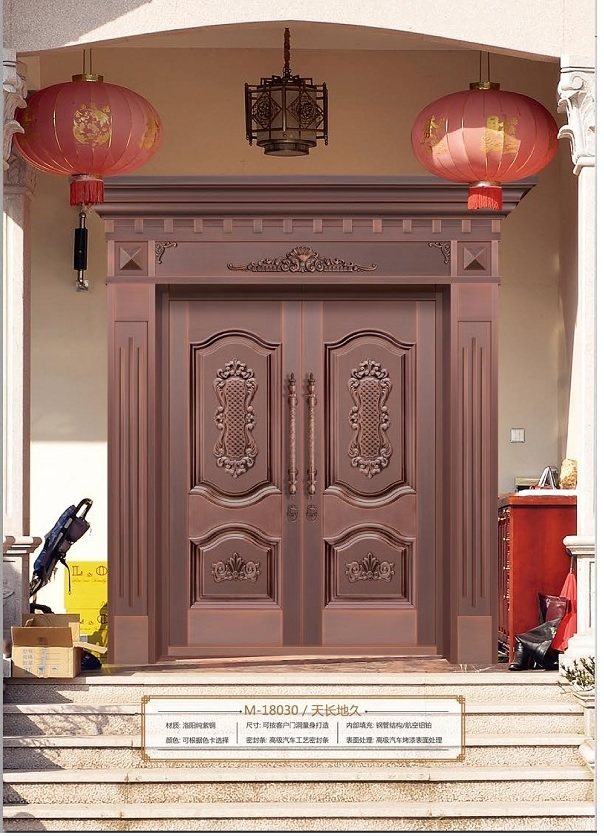 Imperial China Trailblazer Tianjiu Large Residence Custom Villa Copper Gate Armored Door Extravagant New Chinese Products Booking