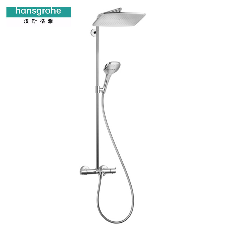 Hansgrohe26162007 flying rain E360 shower pipe with thermostatic bathtub tap shower sleeve