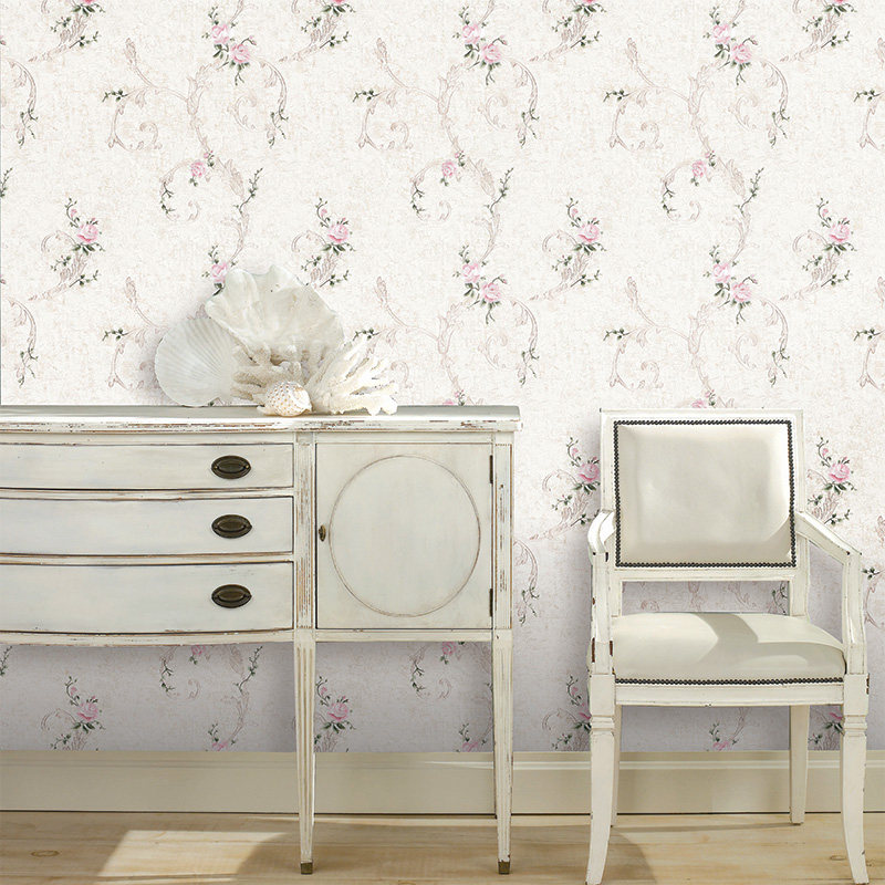 Blues Special Laurel Love Pastoral Rose Peony Embroidery Seamless Wall Cloth Living Room Bedroom Backwall