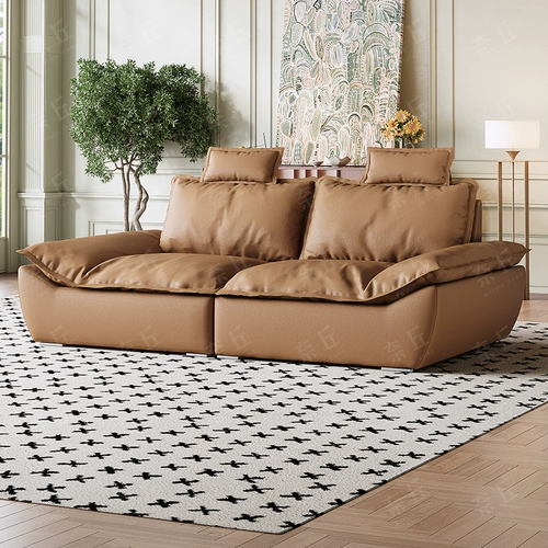 Регулируемый минималистичный кожаный большой диван, воловья кожа