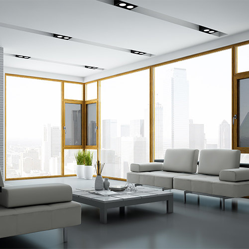 Xuan Ness Doors And Windows Double Broken Bridge Window Gold Chart Series Yarn Curtain Integrated High-end Doors And Windows Custom Muted Energy Saving