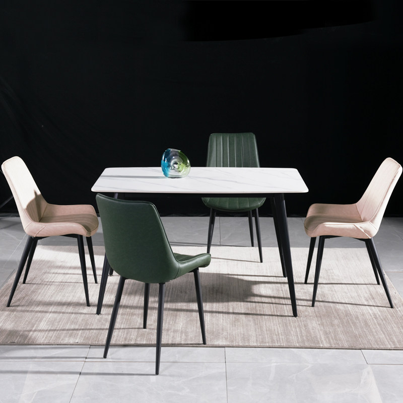 PerShang soft loading rock plate dining table and chairs combined modern minimalist light extravagant home small family dining table and chairs package 2151