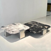 Kaimiao light luxury marble coffee table high-end luxury home coffee table modern simple living room square coffee table combination