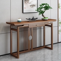 Luxury New Chinese Style Entrance Table Chinese Style Solid Wood Simple Table Bar Case Light Luxurious Entry Zen Style Elm Entrance Cabinet