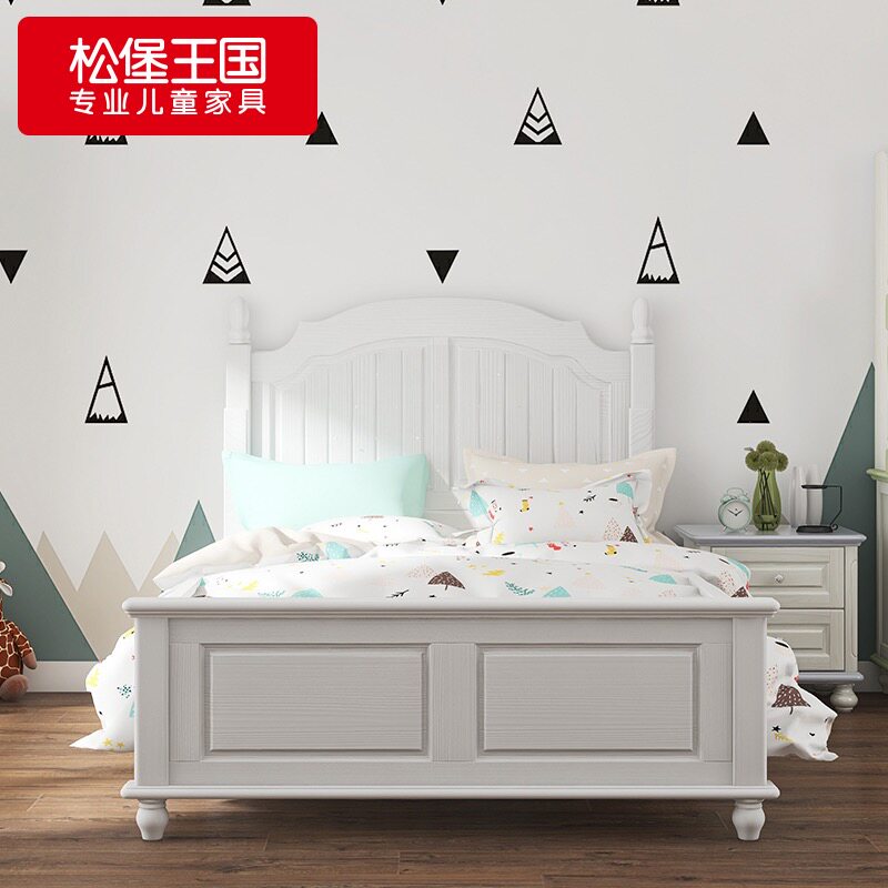 Songbu Kingdom aristocratic family of Finnish full solid wood healthy and environmentally friendly children Single beds SP-A-GC021) Summer Harbor