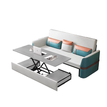 Yiqimei gray solid wood sofa bed technology cloth dual-purpose foldable living room multi-functional desk all-in-one retractable simple