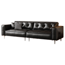 Lafufei French retro toast leather sofa living room 2024 new small apartment modern simple leather sofa