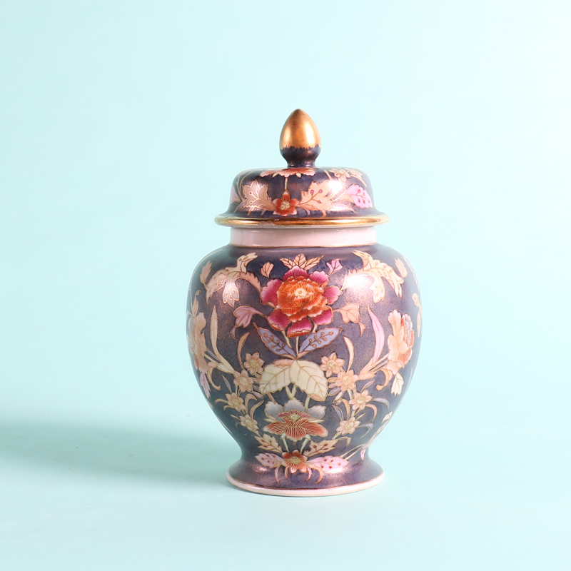 GERODI purple ceramic small general can storage can tea can display cabinet decorations artwork ornaments
