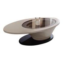 Lafufei coffee table living room home light luxury modern simple small apartment oval minimalist glass 2024 new style