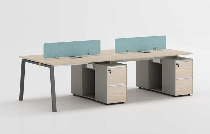 Customized steel frame desk opposite four-person computer desk employee card position