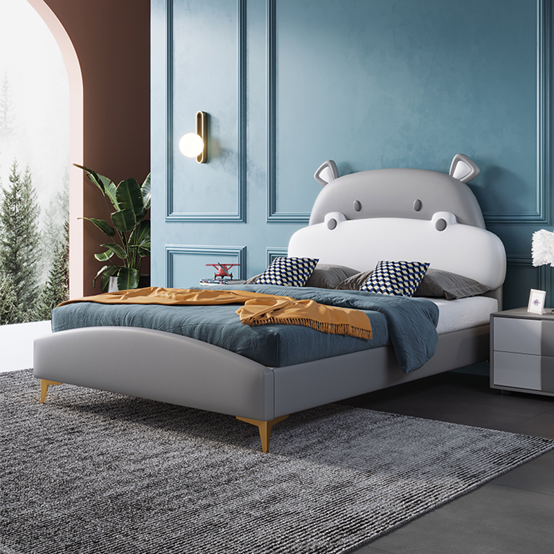 Fimasee Nordic modern children's bed 1 5m bedroom boy cartoon girl Jane about solid wood bed creative soft bed yy