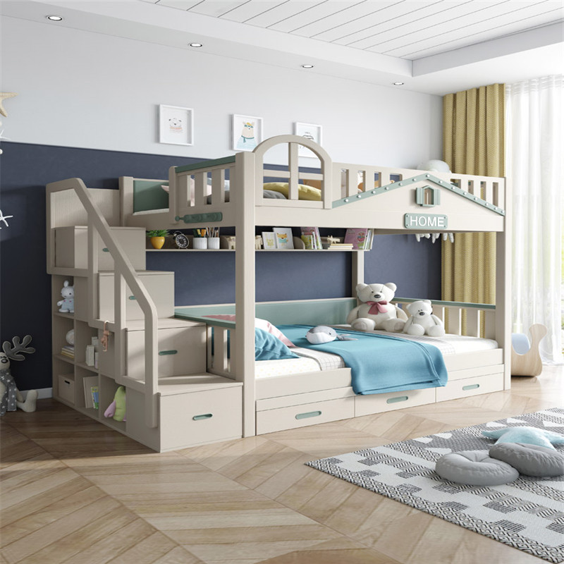 Nordic Full Solid Wood Parallel Bed Children's Bed Double Bed Multifunction High And Low Bed Up And Down The Same Wide Small Family Type Primary And Secondary Bed