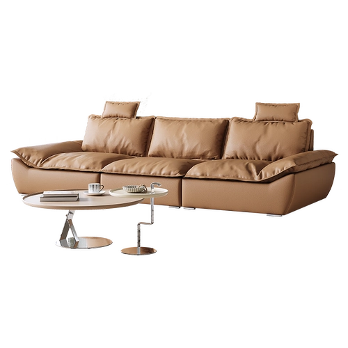 Регулируемый минималистичный кожаный большой диван, воловья кожа