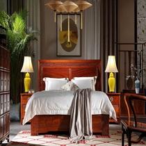 Lige Hedgehog Rosewood Modern Simple Light Luxury New Chinese Style Mahogany Double Bed Marriage Bed Solid Wood Bedroom Second Bedroom