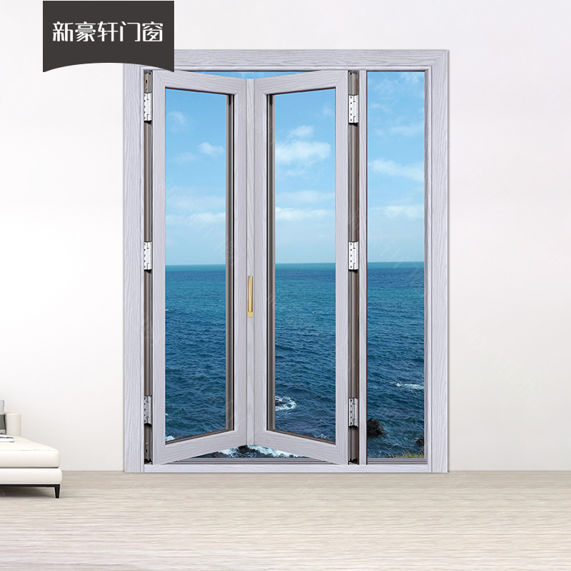 New Haoxuan doors and windows aluminum alloy large folding doors series building hotel sliding folding glass door customization