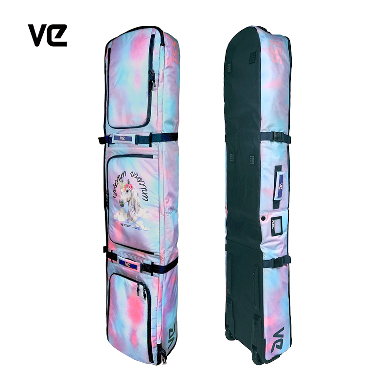 W22 new VE unicorn women can check large capacity waterproof mute wheel breathable veneer pulley ski bag