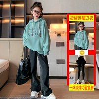 Синяя бархатная толстовка с капюшоном, акула, штаны