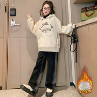 Абрикосовая бархатная толстовка с капюшоном