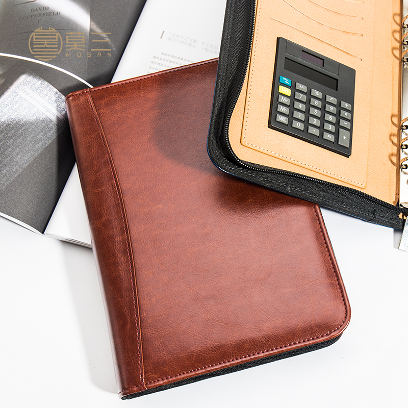 Mo San notebook custom simple business loose-leaf detachable multi-functional manager with meeting record book simple a5 work book record book detachable with calculator can print logo students