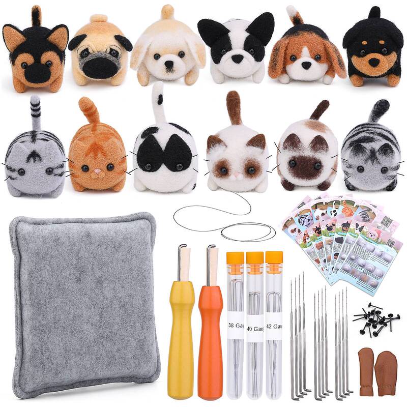 Wool Felt Needle Felting Handmade Backpack Animal Pendant Material Kit Set