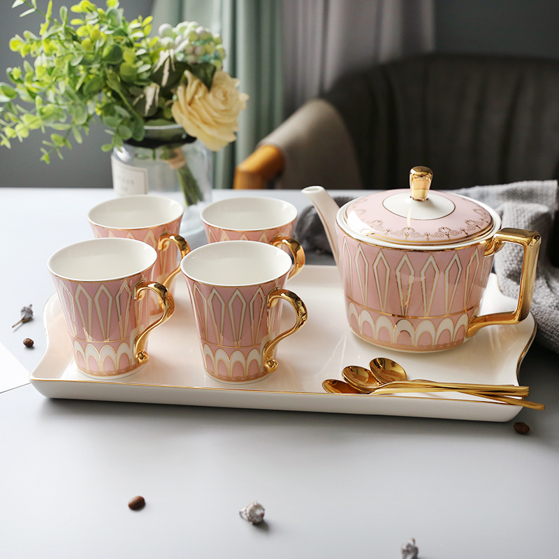 British afternoon tea cup ceramic coffee cup suite European style luxury high-end gift box household cup with tray