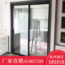 Professional custom customized sliding door extremely narrow light luxury barn door double glass door balcony living room kitchen hanging rail door sliding door