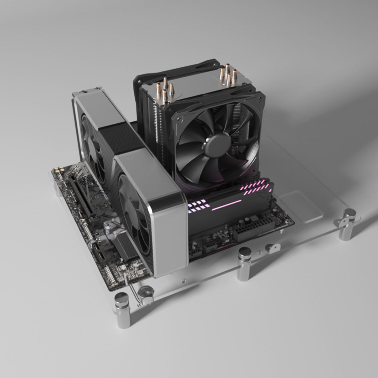 Открытое шасси прозрачная плата MATX материнская плата ATX кронштейн стойка для настольного компьютера студийное компьютерное шасси ITX