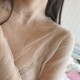 Net red same style gauze bottoming shirt foreign style lace inner half high collar mesh gauze long sleeves thin see-through bright silk top women