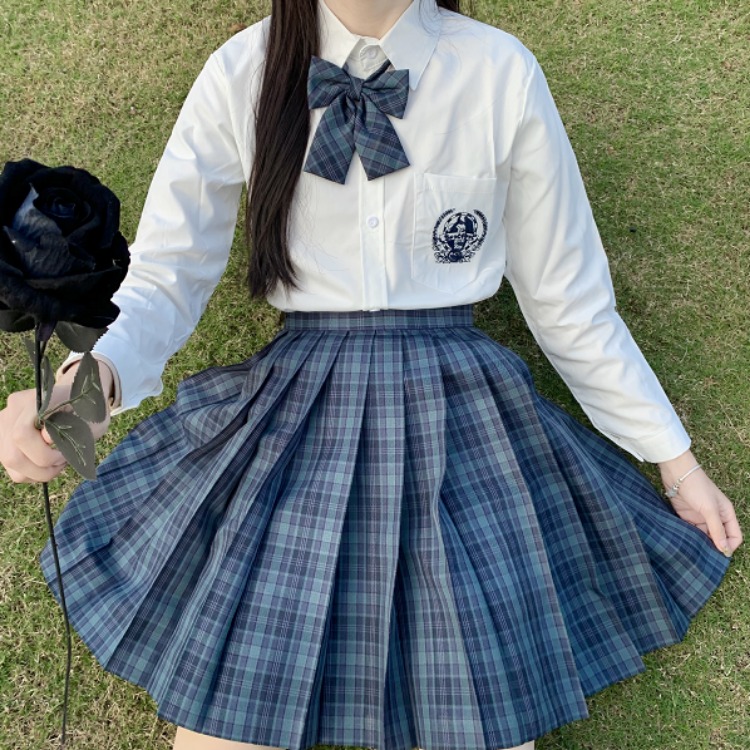 (Late Night Vision) # Seaweed # Mergreen JK Uniform Dress College Feeling Middle Dress