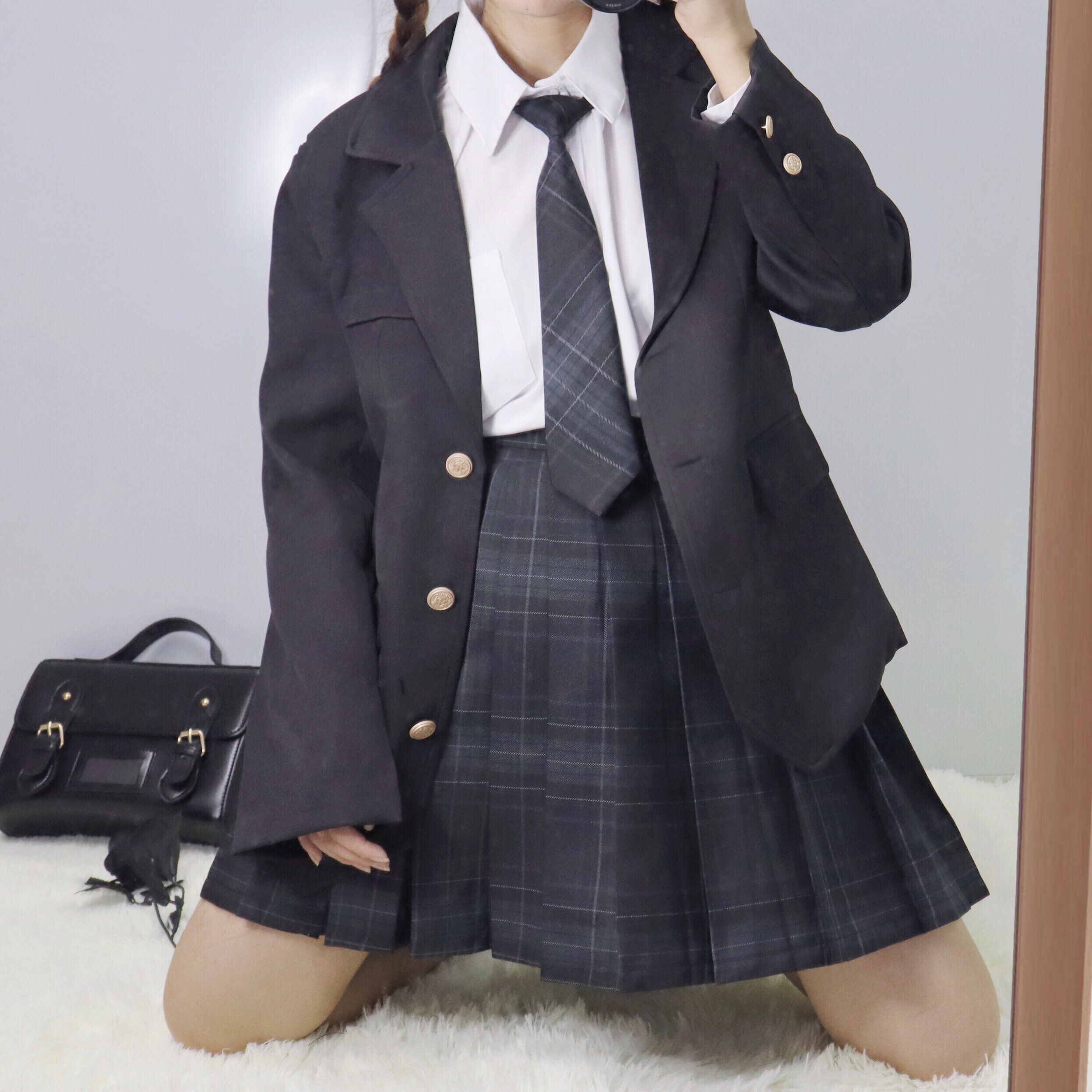 Original JK Uniform Suit Jacket Women Pool Black Taixi Badge Autumn Winter Day College Wind Small Subuniform West Suit