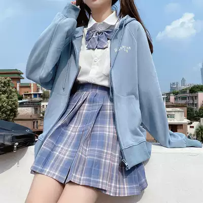 JK uniform jacket spring and autumn 2021 Korean version of ins tide loose salt students hooded sweatshirt Harajuku wind cardigan