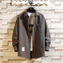 Official website flagship store shirt Mens plaid long-sleeved casual shirt Mens clothing mens autumn and winter 2019 new